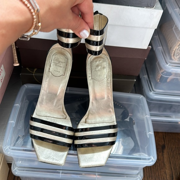 ROGER VIVIER Bayadere Wedge Sandals Size 39 - Picture 5 of 13